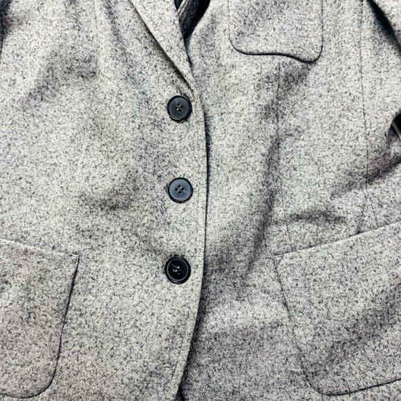 Talbots Wool Grey Three Button Blazer Tweed Sz 10 - Picture 8 of 8